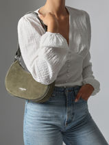 Cross Body Tas Suede Leder Lancaster Groen suede 81-vue-porte